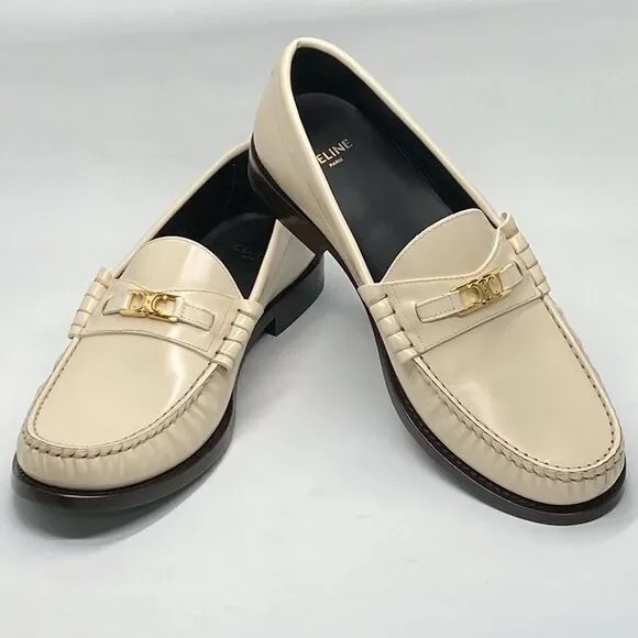 Celine Women's Cream Loafers - Picture 2 of 6